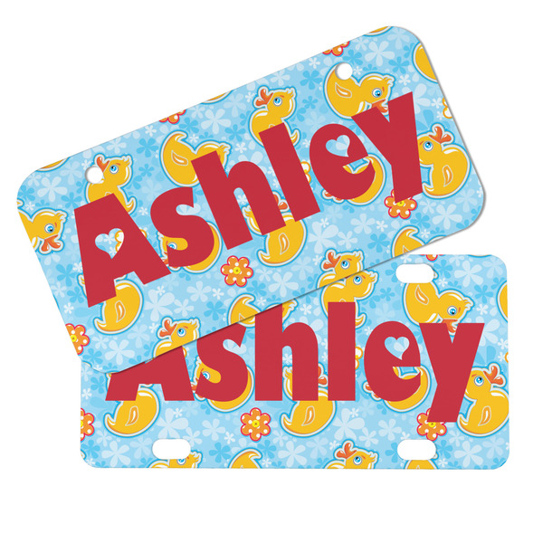 Rubber Duckies & Flowers Mini License Plates - MAIN (4 and 2 Holes)