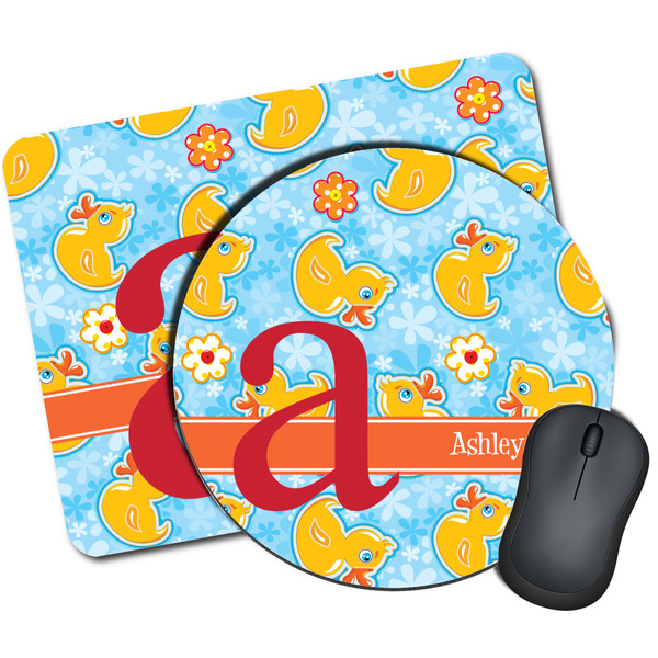 Custom Rubber Duckies & Flowers Mouse Pad (Personalized)