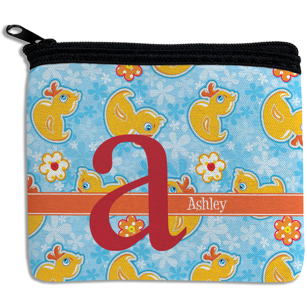 Custom Rubber Duckies & Flowers Rectangular Coin Purse (Personalized)