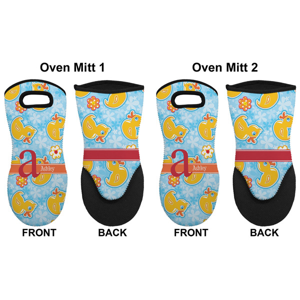Rubber Duckies & Flowers Neoprene Oven Mitt - Set of 2 - Approval
