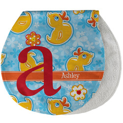 Rubber Duckies & Flowers Burp Pad - Velour w/ Name and Initial