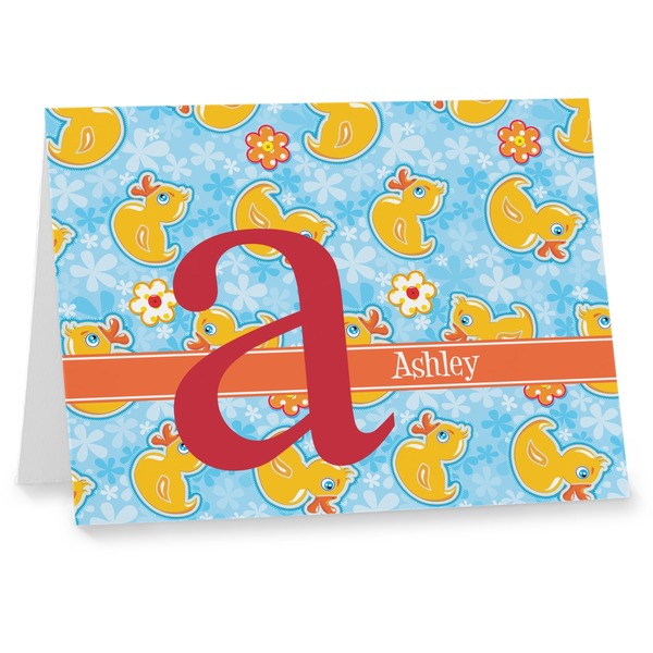 Custom Rubber Duckies & Flowers Note cards (Personalized)