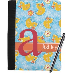 Rubber Duckies & Flowers Notebook Padfolio - Large w/ Name and Initial