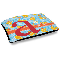 Rubber Duckies & Flowers Dog Bed w/ Name and Initial