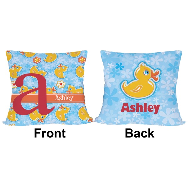 Rubber Duckies & Flowers Outdoor Pillow - 20x20