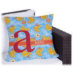 Rubber Duckies & Flowers Outdoor Pillow - 20" (Personalized)