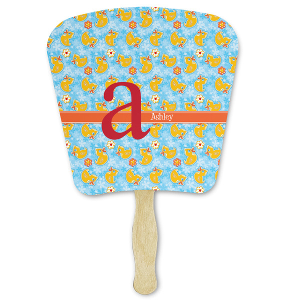 Custom Rubber Duckies & Flowers Paper Fan (Personalized)
