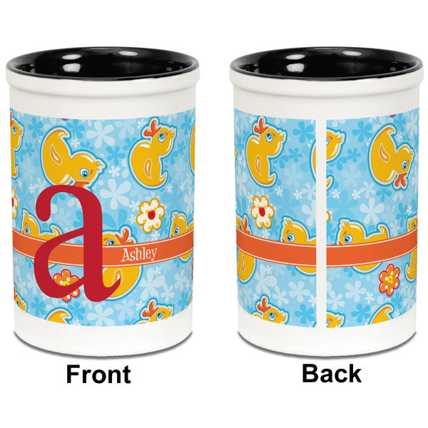 Rubber Duckies & Flowers Pencil Holder - Black - approval