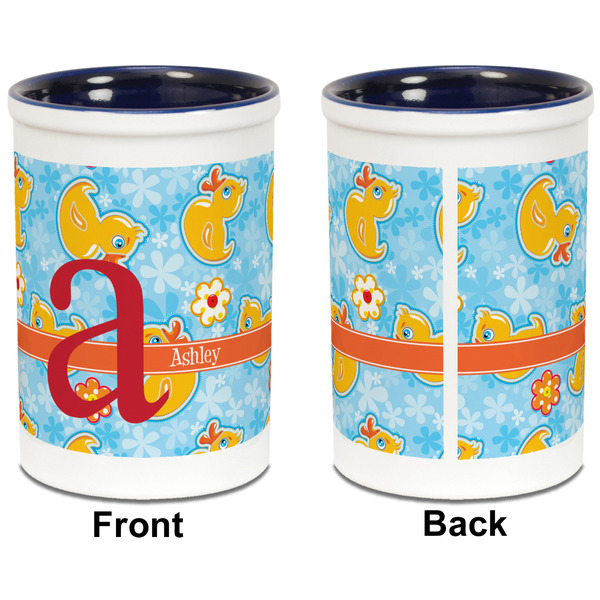 Rubber Duckies & Flowers Pencil Holder - Blue - approval