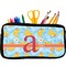 Rubber Duckies & Flowers Neoprene Pencil Case - Small w/ Name and Initial