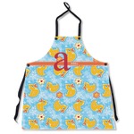 Rubber Duckies & Flowers Apron Without Pockets w/ Name and Initial
