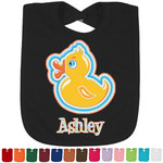 Rubber Duckies & Flowers Cotton Baby Bib (Personalized)
