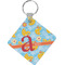 Rubber Duckies & Flowers Diamond Plastic Keychain w/ Name and Initial
