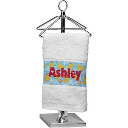 Rubber Duckies & Flowers Cotton Finger Tip Towel (Personalized)