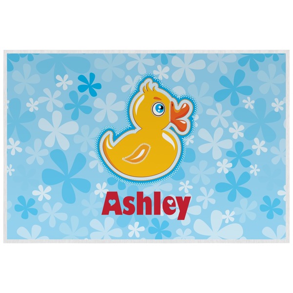Rubber Duckies & Flowers Personalized Placemat (Back)