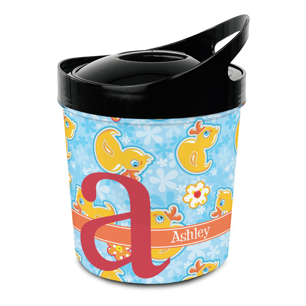Custom Rubber Duckies & Flowers Plastic Ice Bucket (Personalized)