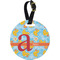 Rubber Duckies & Flowers Personalized Round Luggage Tag