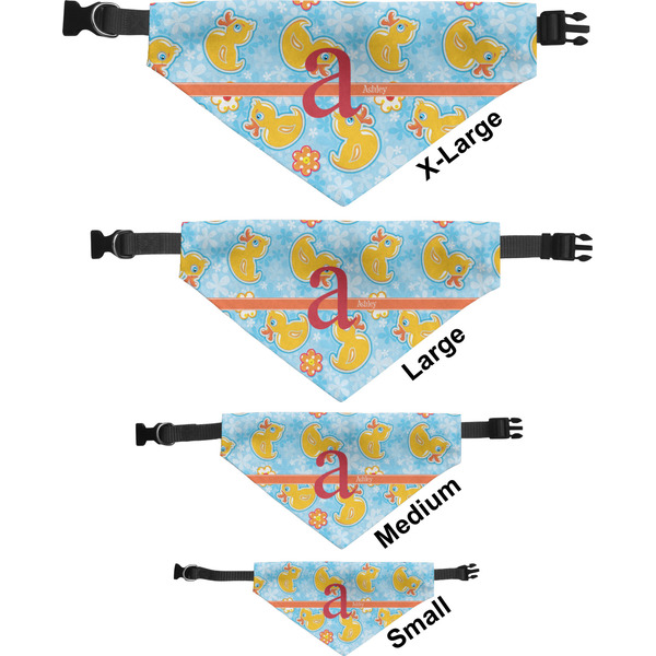 Rubber Duckies & Flowers Pet Bandana Sizes