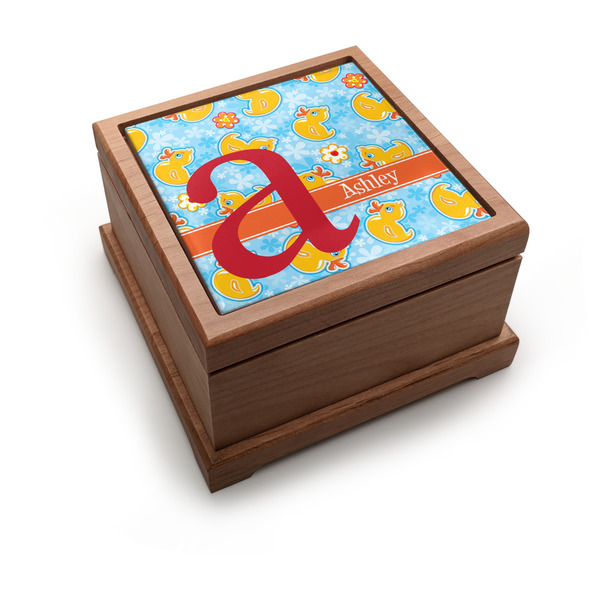 Custom Rubber Duckies & Flowers Pet Urn w/ Name and Initial