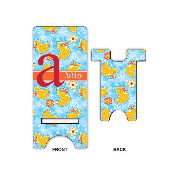 Rubber Duckies & Flowers Phone Stand - Front & Back