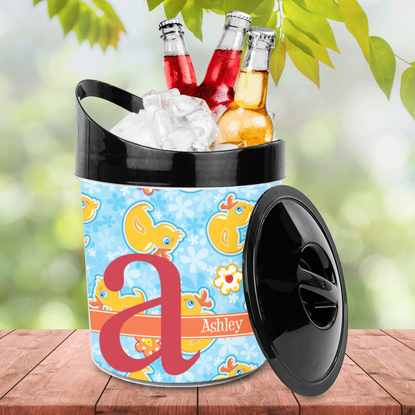 Rubber Duckies & Flowers Plastic Ice Bucket - LIFESTYLE