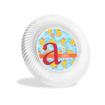 Rubber Duckies & Flowers Plastic Party Appetizer & Dessert Plates - 6" (Personalized)