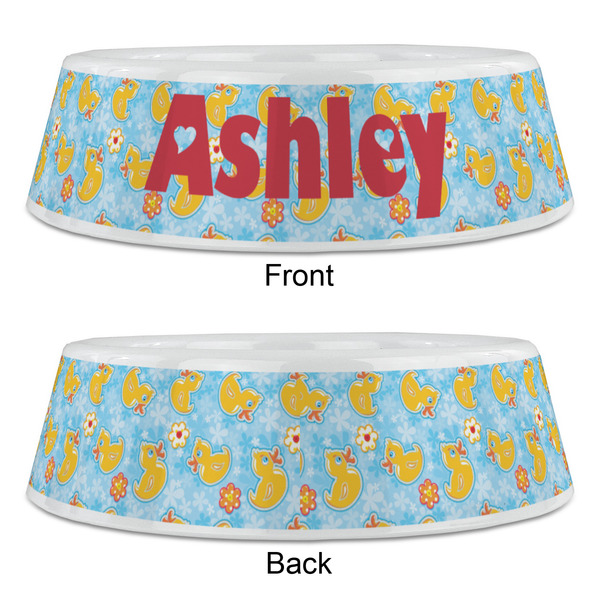 Rubber Duckies & Flowers Plastic Pet Bowls - Large - APPROVAL