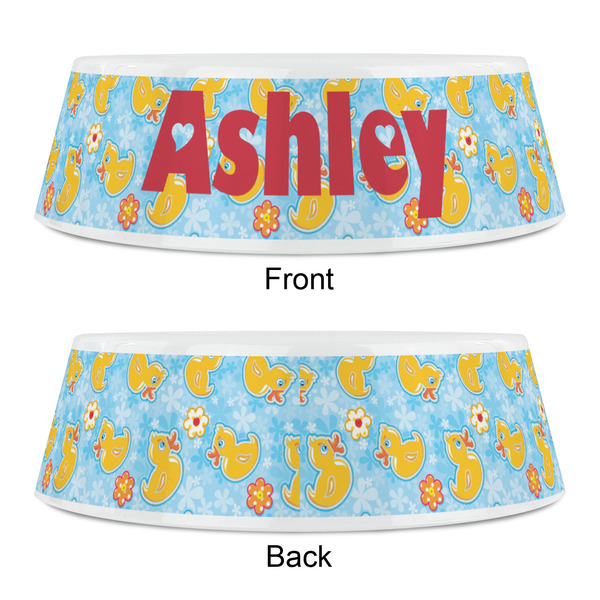 Rubber Duckies & Flowers Plastic Pet Bowls - Small - APPROVAL