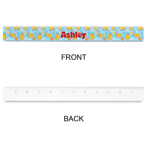Rubber Duckies & Flowers Plastic Ruler - 12" - APPROVAL
