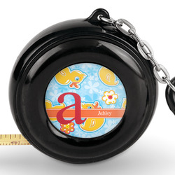 Rubber Duckies & Flowers Pocket Tape Measure - 6 Ft w/ Carabiner Clip (Personalized)