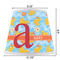 Rubber Duckies & Flowers Poly Film Empire Lampshade - Dimensions