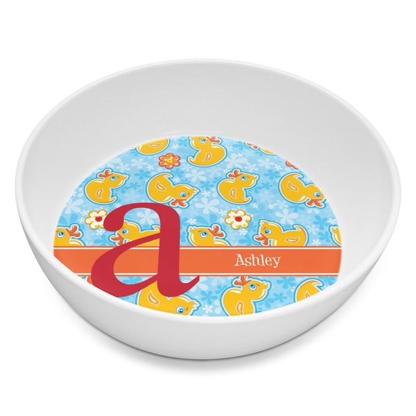 Custom Rubber Duckies & Flowers Melamine Bowl - 8 oz (Personalized)