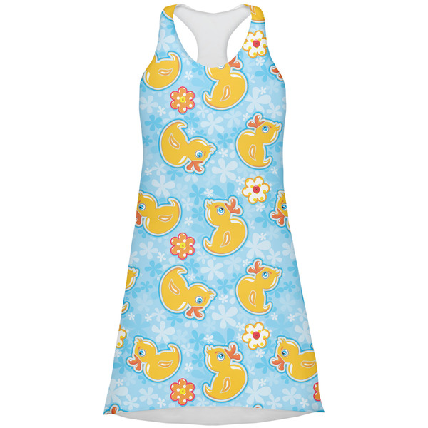 Custom Rubber Duckies & Flowers Racerback Dress - Medium