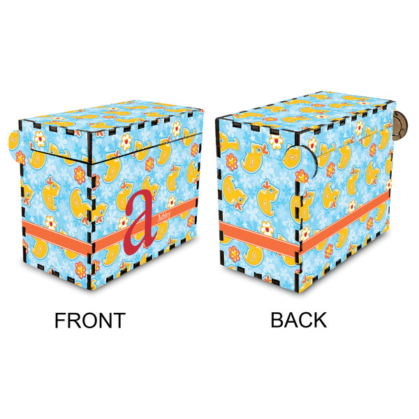 Rubber Duckies & Flowers Recipe Box - Full Color - Approval