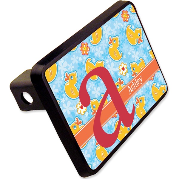 Custom Rubber Duckies & Flowers Rectangular Trailer Hitch Cover - 2" (Personalized)