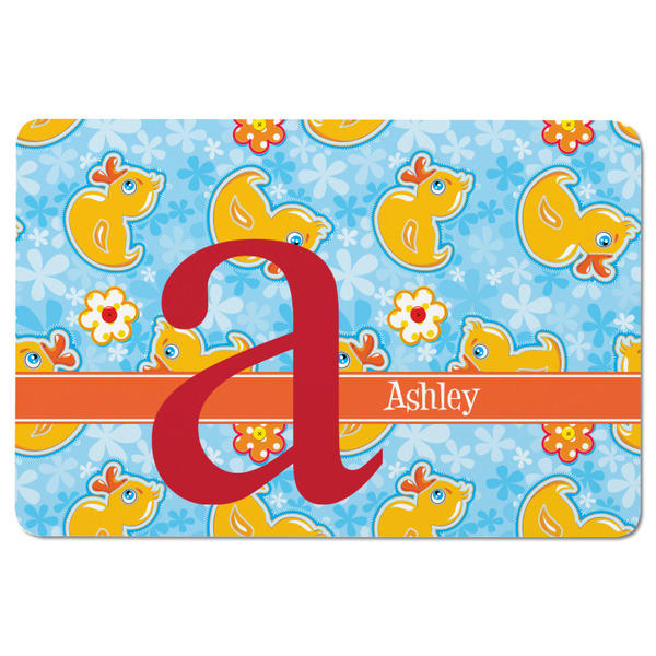 Rubber Duckies & Flowers Rectangular Fridge Magnet - FRONT