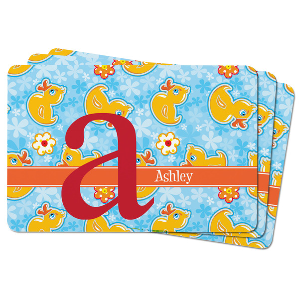 Rubber Duckies & Flowers Rectangular Fridge Magnet - THREE