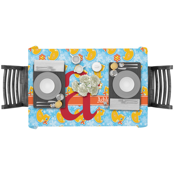 Rubber Duckies & Flowers Rectangular Tablecloths - LIFESTYLE