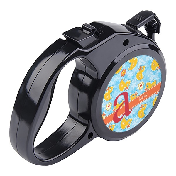 Rubber Duckies & Flowers Retractable Dog Leash - Angle