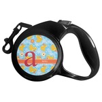 Rubber Duckies & Flowers Retractable Dog Leash - Medium (Personalized)