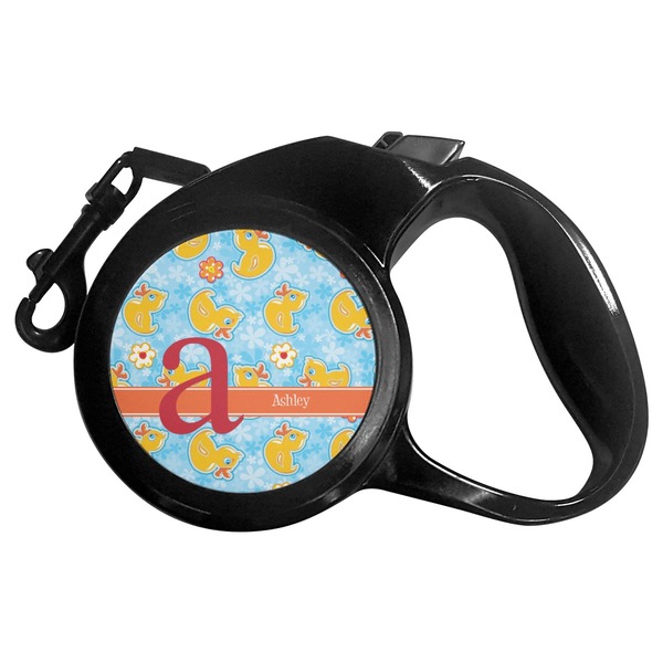 Custom Rubber Duckies & Flowers Retractable Dog Leash - Small (Personalized)