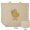 Rubber Duckies & Flowers Reusable Cotton Grocery Bag - Front & Back View