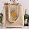 Rubber Duckies & Flowers Reusable Cotton Grocery Bag - In Context