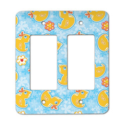 Rubber Duckies & Flowers Rocker Style Light Switch Cover - Two Switch