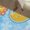 Rubber Duckies & Flowers Large Rope Tote - Close Up View