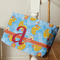 Rubber Duckies & Flowers Large Rope Tote - Life Style