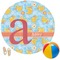 Rubber Duckies & Flowers Round Beach Towel (Personalized)