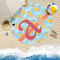 Rubber Duckies & Flowers Round Beach Towel Lifestyle