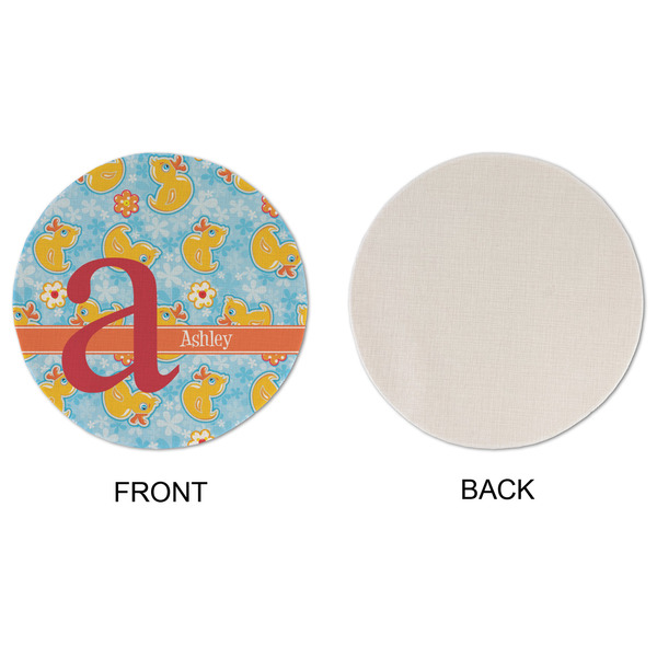 Rubber Duckies & Flowers Round Linen Placemats - APPROVAL (single sided)