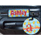 Rubber Duckies & Flowers Round Luggage Tag & Handle Wrap - In Context